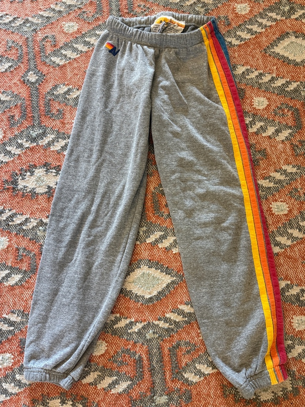 Aviator Nation Gray Joggers with Orange Side Stripe - Picture 3 of 4